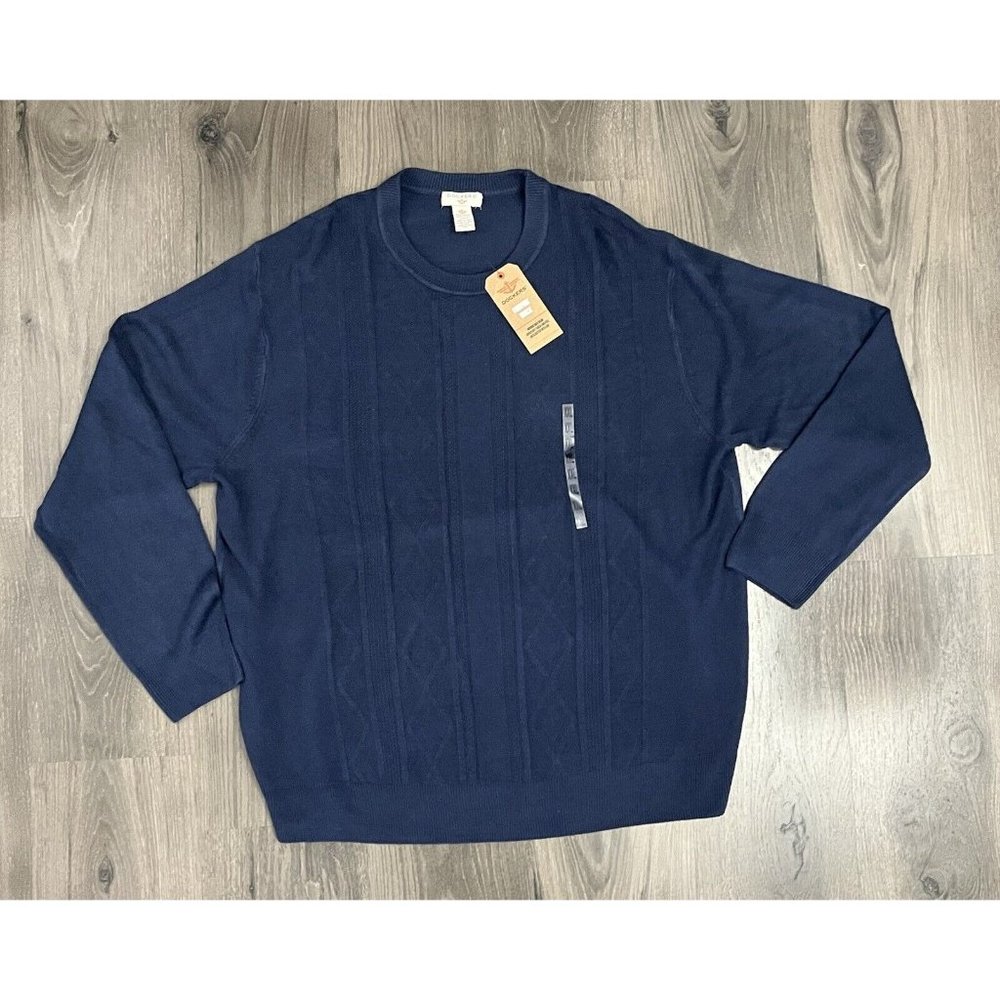 Dockers Sweater Mens 2XL Blue Acrylic Comfort touch Textured